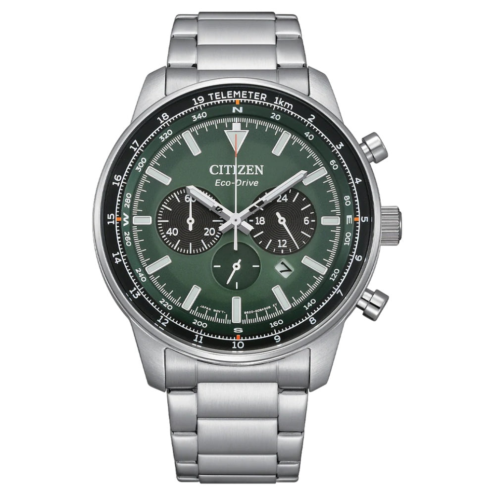 Citizen Chronograph Eco-Drive Green Dial Men’s Watch (CA4500-91X)