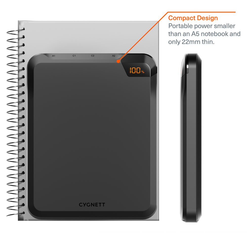 Cygnett VertPWR 100W Laptop Power Bank 25K + Stand – Obsidian