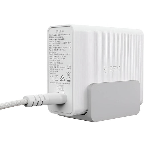 EFM 100W GaN Desktop Power Station with 4 x USB-C Ports – White