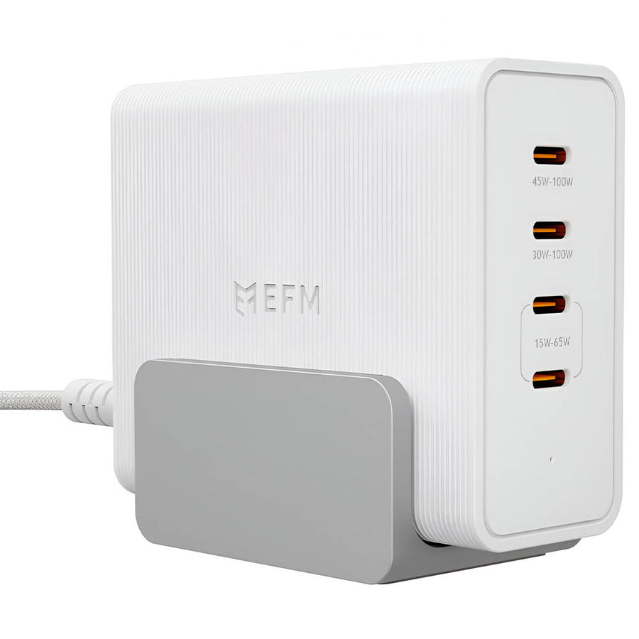 EFM 100W GaN Desktop Power Station with 4 x USB-C Ports – White