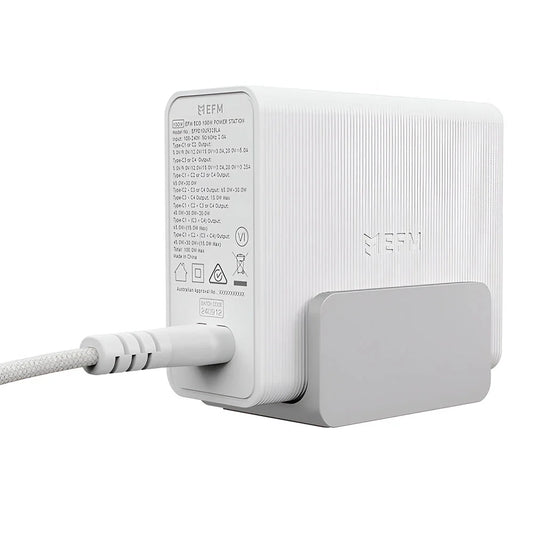 EFM 140W GaN Desktop Power Station with 4 x USB-C Ports – White