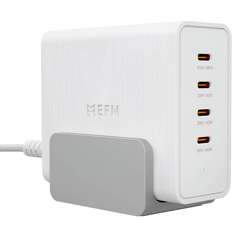 EFM 140W GaN Desktop Power Station with 4 x USB-C Ports – White