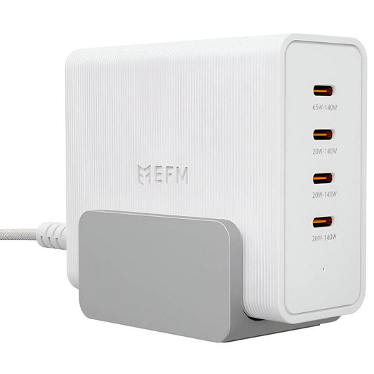 EFM 140W GaN Desktop Power Station with 4 x USB-C Ports – White