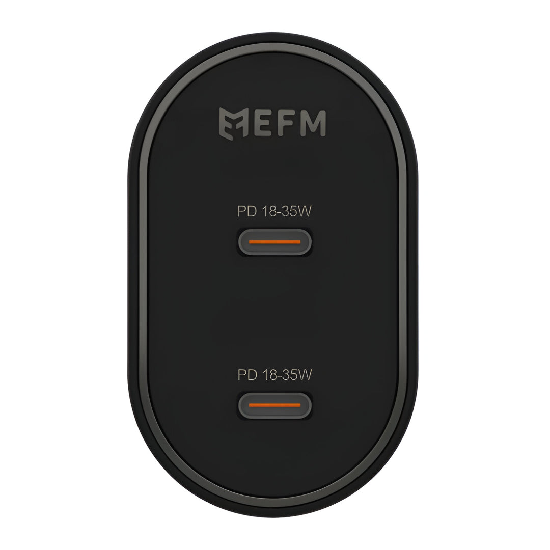 EFM 35W Dual Type-C Port Wall Charger With Power Delivery and PPS – Black