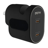 EFM 35W Dual Type-C Port Wall Charger With Power Delivery and PPS – Black