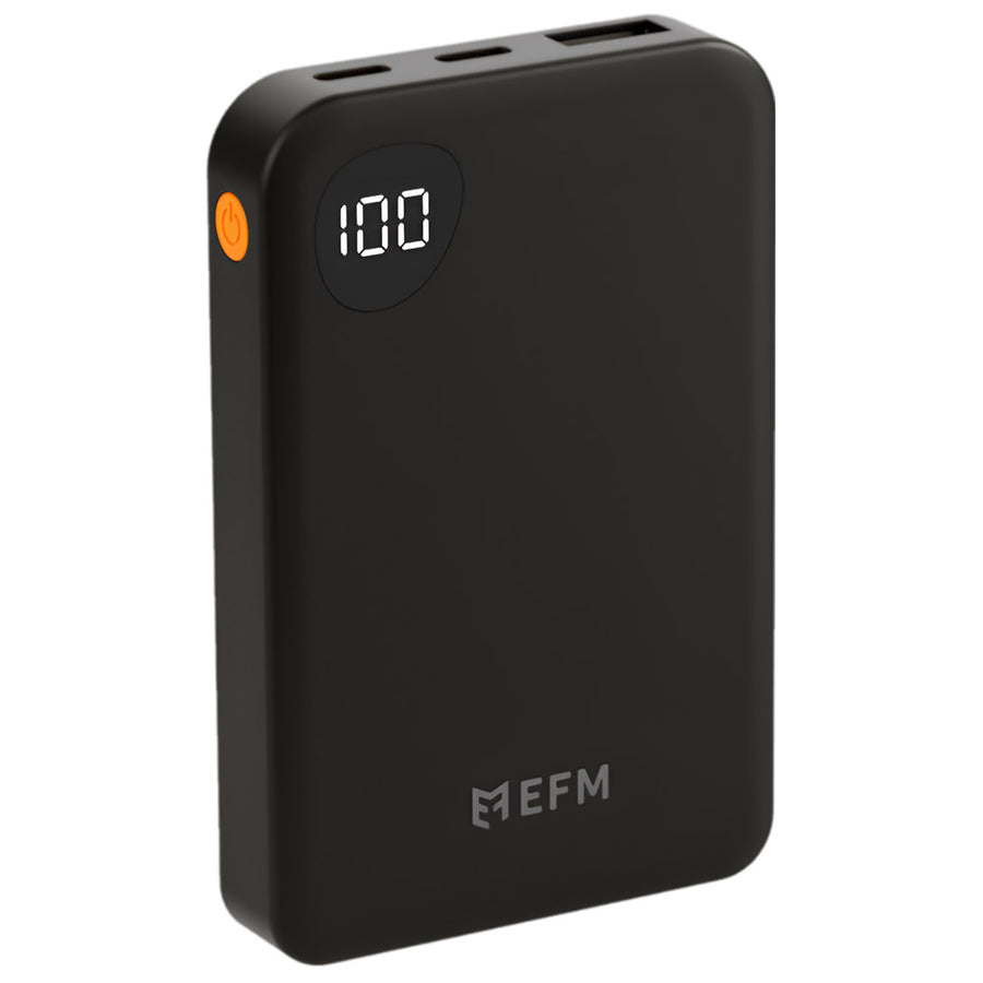 EFM 5,000mAh Essential Power Bank with Digital Display – Black