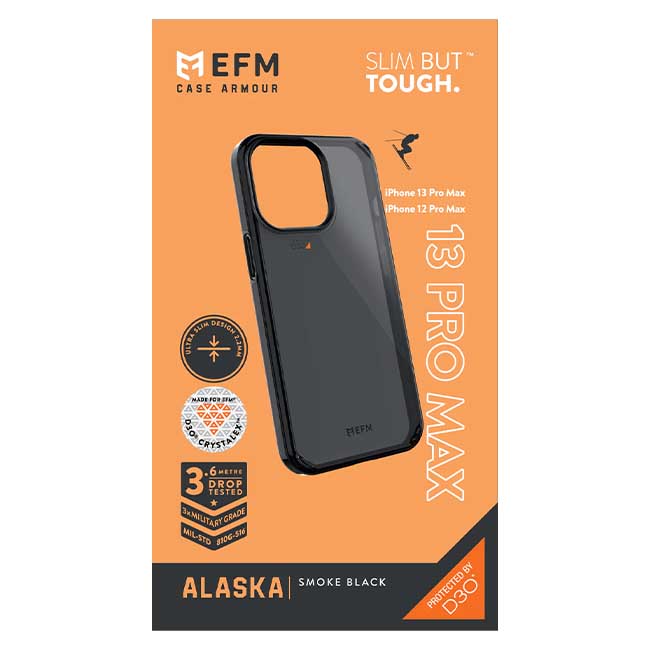 EFM Alaska Armour with D3O Crystalex Case For iPhone 13 Pro Max - Black