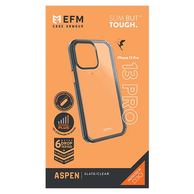 EFM Aspen Armour with D3O 5G Signal Plus Case For iPhone 13 Pro - Slate Grey