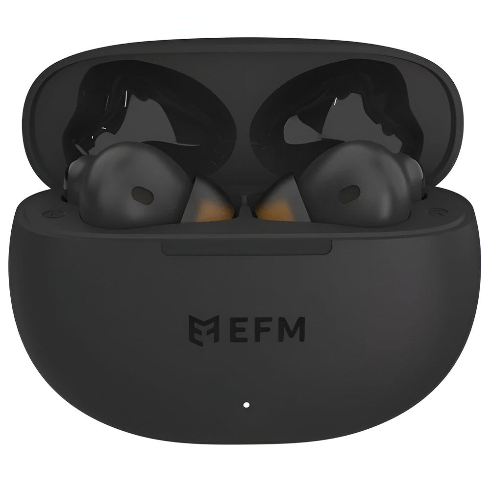 EFM Boston TWS Earbuds with Wireless Charging - Black