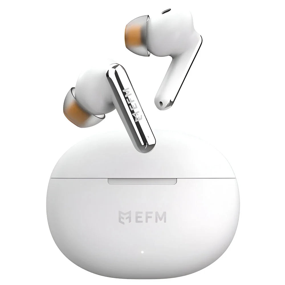 EFM Boston TWS Earbuds with Wireless Charging - White