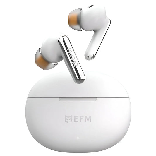 EFM Boston TWS Earbuds with Wireless Charging - White