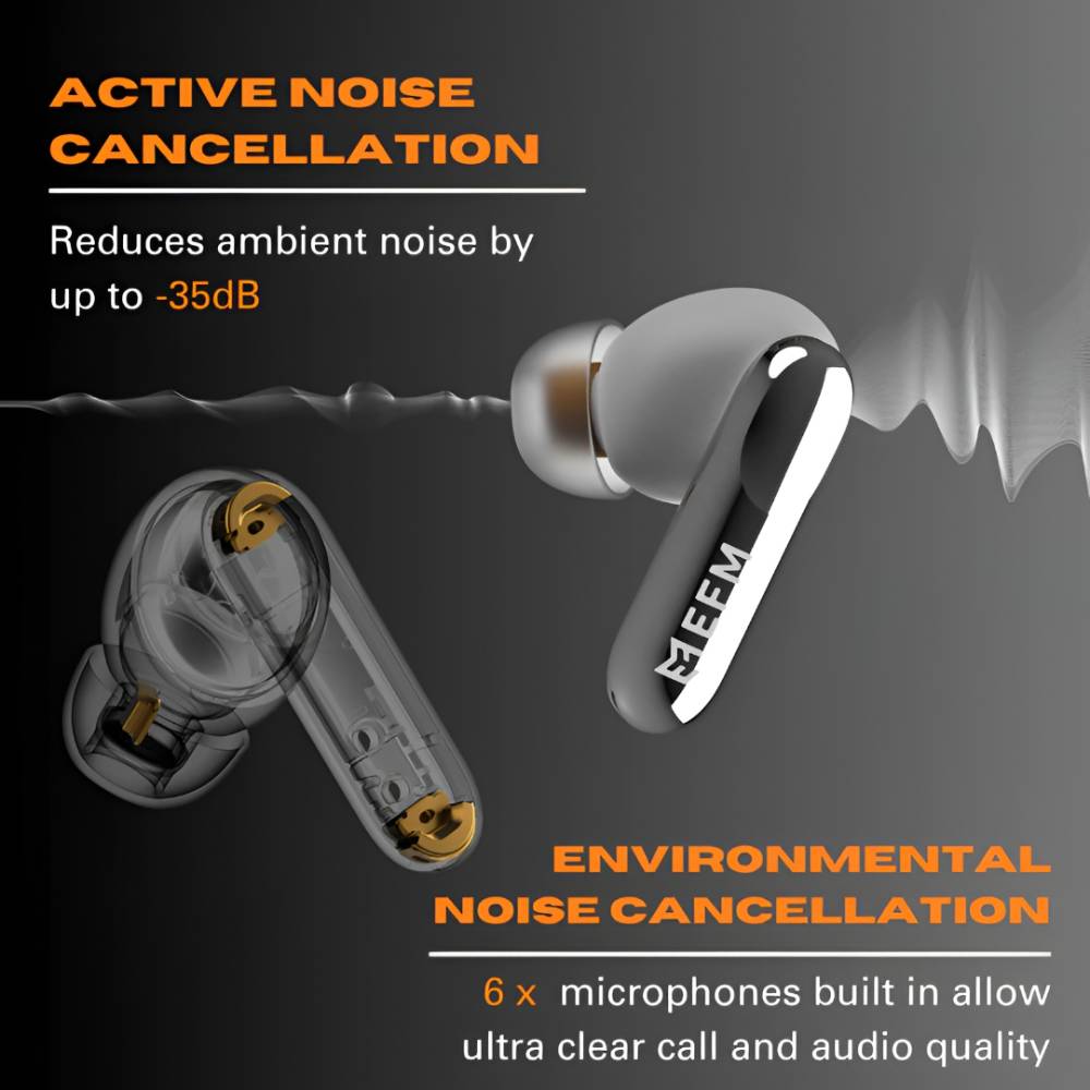 EFM Chicago TWS Earbuds With Advanced Active Noise Cancelling (Black)