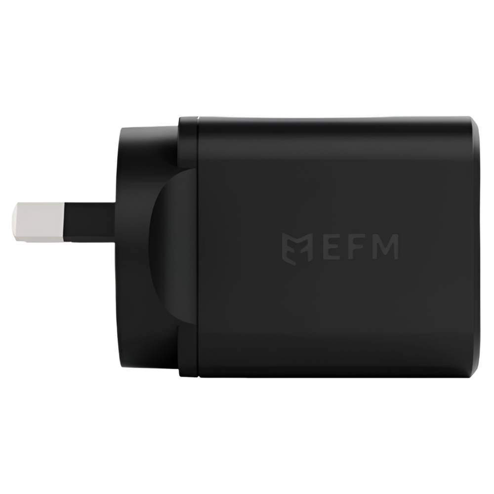 EFM ECO 40W Dual Port Wall Charger With GaN, Power Delivery and PPS (Black)