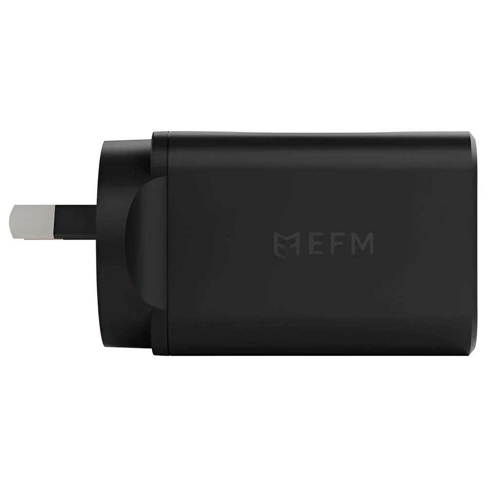 EFM Eco 50W Dual Port GaN Wall Charger with PD and PPS - Black
