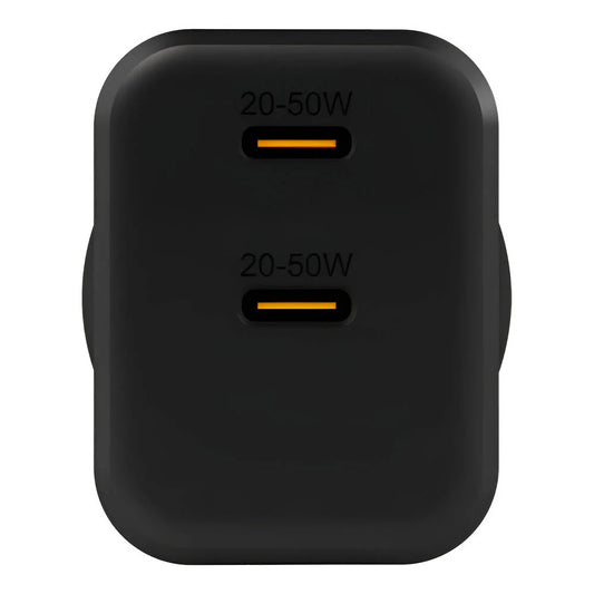 EFM Eco 50W Dual Port GaN Wall Charger with PD and PPS - Black