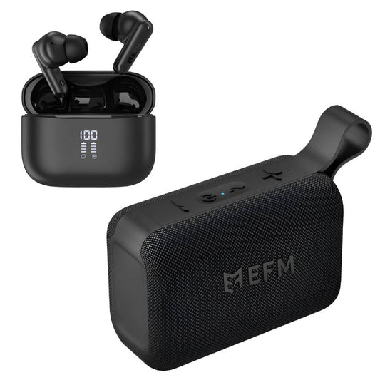 EFM Essential Audio Bundle Duo With Bluetooth Speaker and TWS Earbuds (Black)