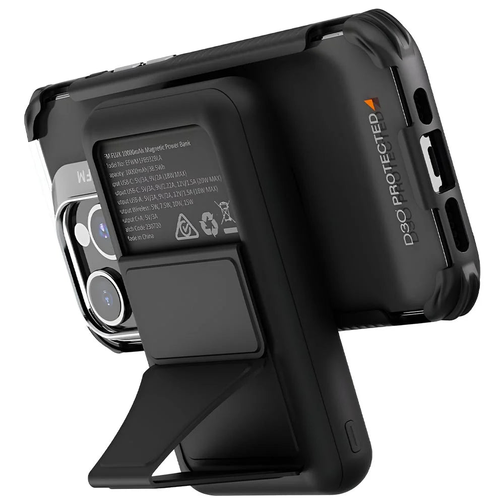 EFM Flux Magnetic 10000mAh MagSafe Power Bank with Foldable Stand - Black