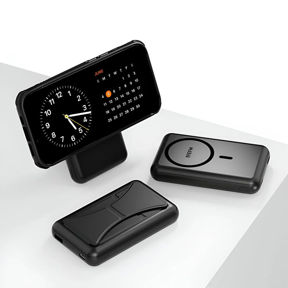 EFM Flux Magnetic 10000mAh MagSafe Power Bank with Foldable Stand - Black