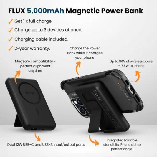 EFM FLUX 5,000mAh Magnetic MagSafe Power Bank – Black