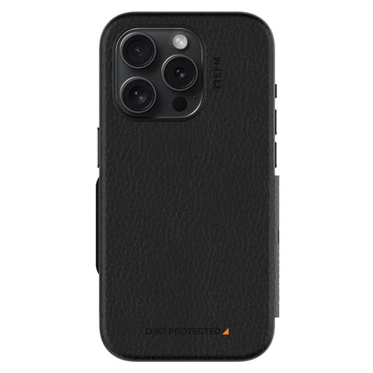 EFM Monaco Wallet Armour with D3O Case For iPhone 15 Pro Max - Black / Space Grey