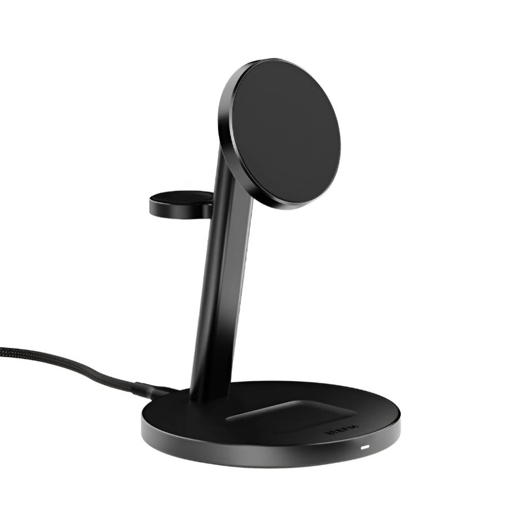 EFM Qi2 Trio Wireless Charge Stand With 30W Power Supply and 1.2M Cable – Black