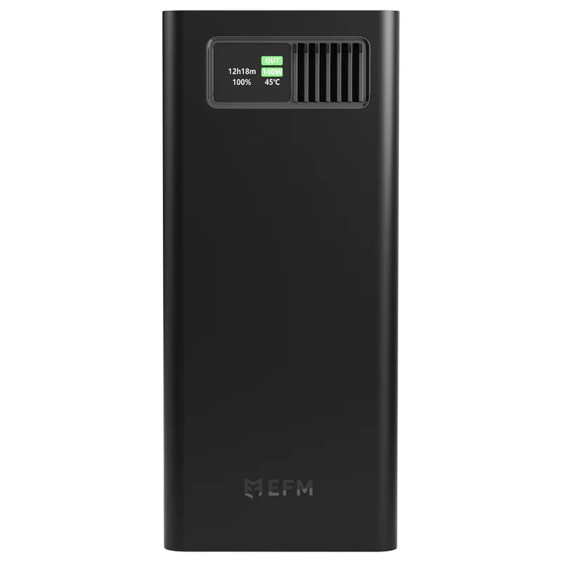 EFM 27,000mAh Laptop Power Bank With Intelligent Digital Display and Power Delivery 3.1 - Black