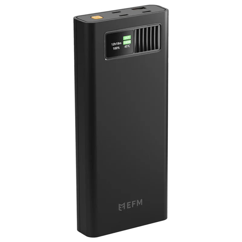 EFM 27,000mAh Laptop Power Bank With Intelligent Digital Display and Power Delivery 3.1 - Black