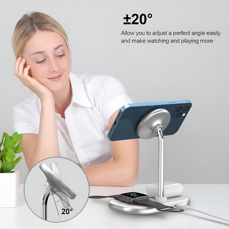 Energizer WCP303 3 in 1 MagSafe Wireless Charging Station – White