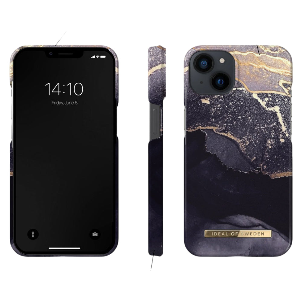 Ideal Of Sweden Fashion Case For iPhone 13 - Golden Twilight Marble