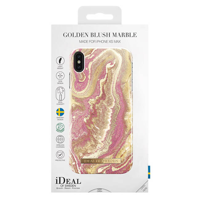 Ideal Of Sweden Fashion Case For iPhone XS Max - Golden Blush Marble