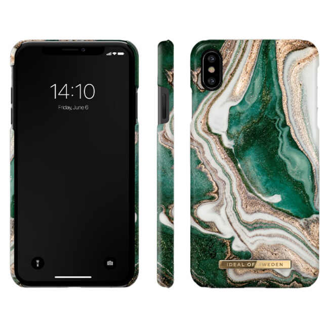 Ideal Of Sweden Fashion Case For iPhone XS Max - Golden Jade Marble