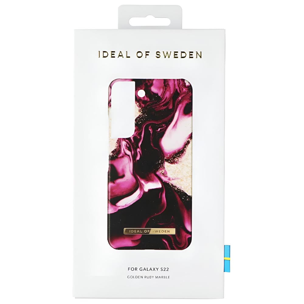 Ideal Of Sweden Fashion Case For Galaxy S22 - Golden Ruby Marble