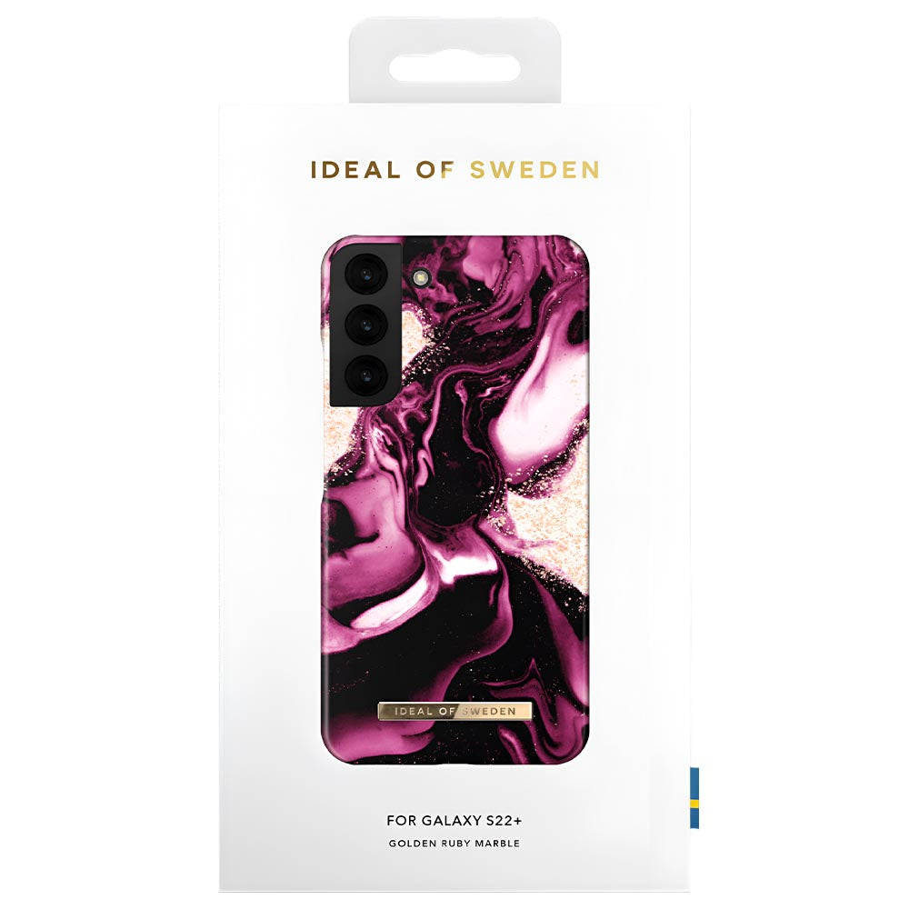Ideal Of Sweden Fashion Case For Galaxy S22 Plus - Golden Ruby Marble
