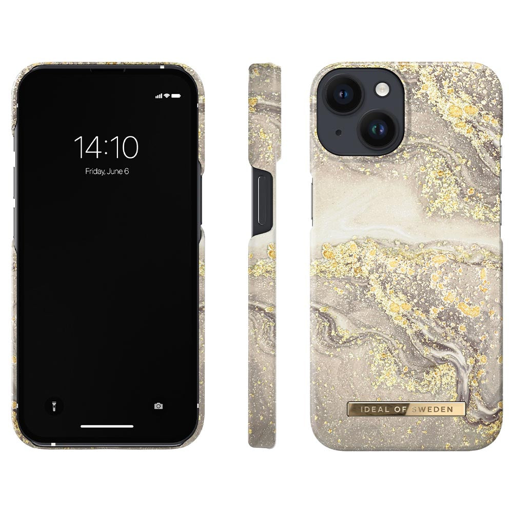Ideal Of Sweden Fashion Case For iPhone 13 - Sparkle Greige Marble