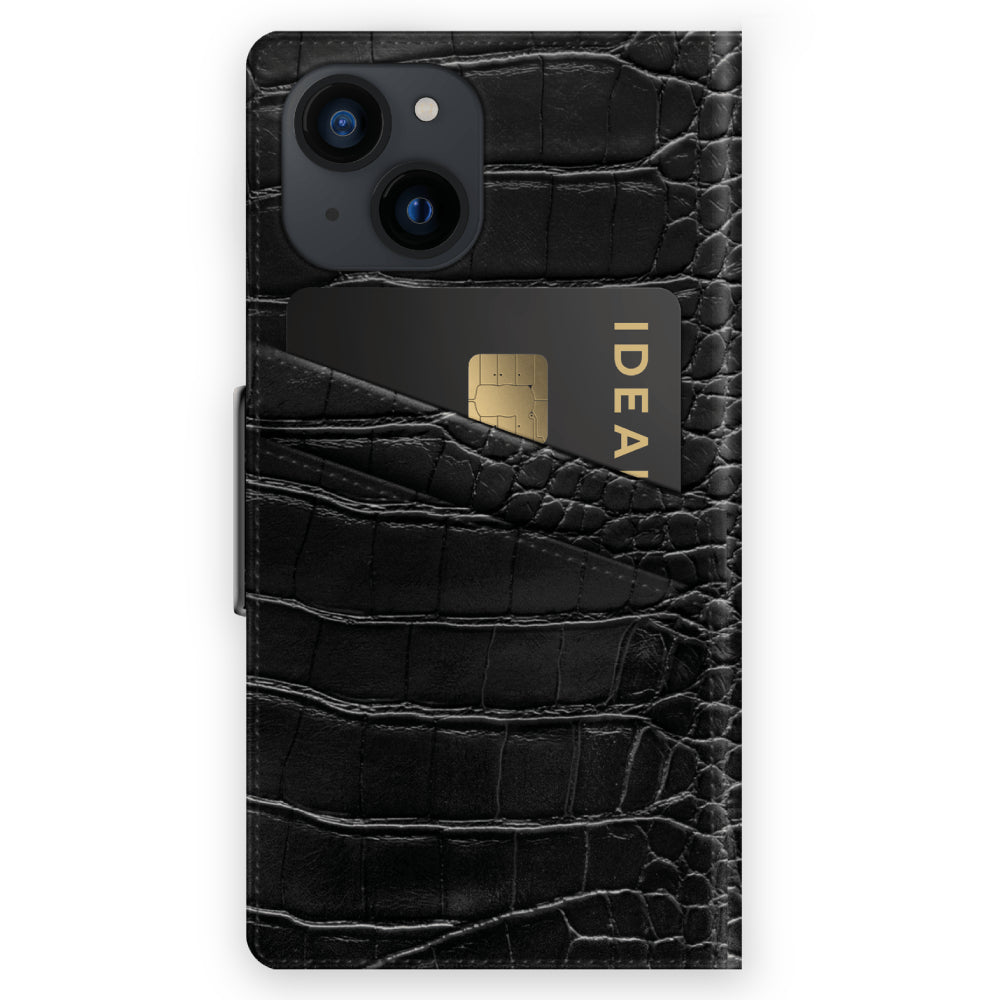 Ideal Of Sweden Atelier Wallet Case For iPhone 13 - Neo Noir Croco