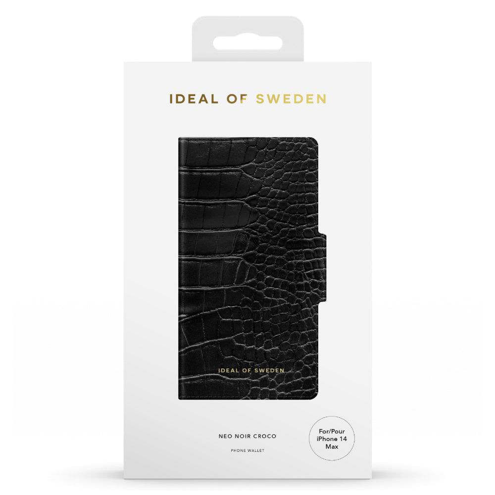 Ideal Of Sweden Atelier Wallet Case For iPhone 13 - Neo Noir Croco
