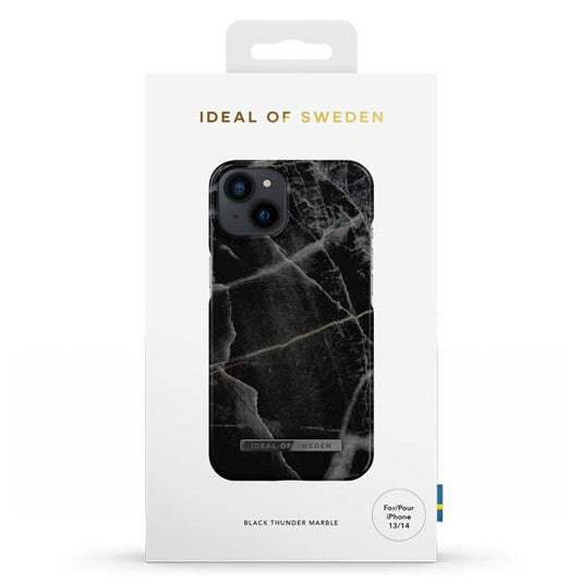 Ideal of Sweden Black Thunder Marble Case For iPhone 13/14