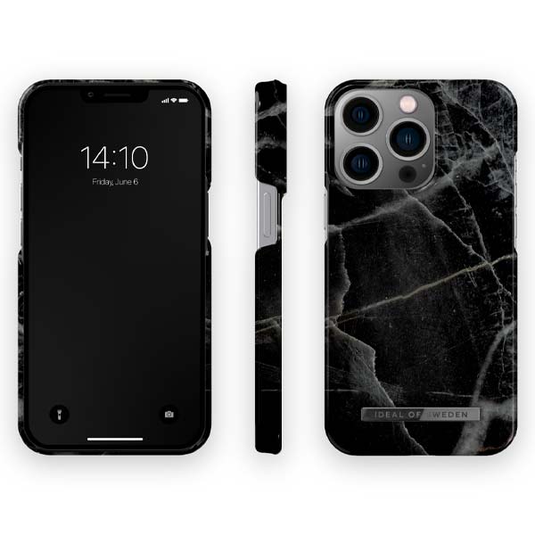 Ideal of Sweden Black Thunder Marble Case For iPhone 14 Pro