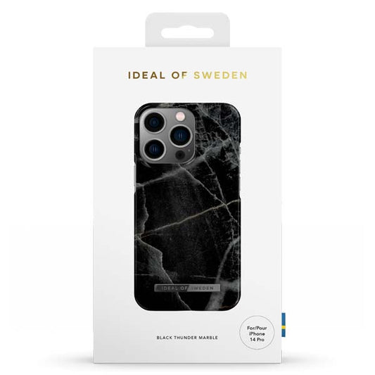 Ideal of Sweden Fashion MagSafe Black Thunder Marble Case For iPhone 14 Pro