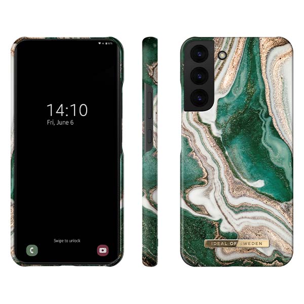 Ideal Of Sweden Fashion Case For Galaxy S22 Plus - Golden Jade Marble