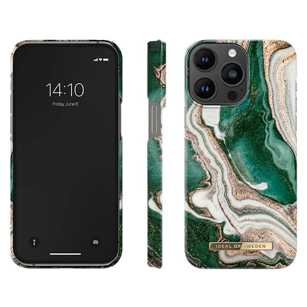 Ideal of Sweden Golden Jade Marble Case For iPhone 14 Pro
