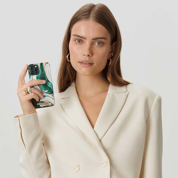 Ideal Of Sweden Fashion Case For Galaxy S22 Plus - Golden Jade Marble
