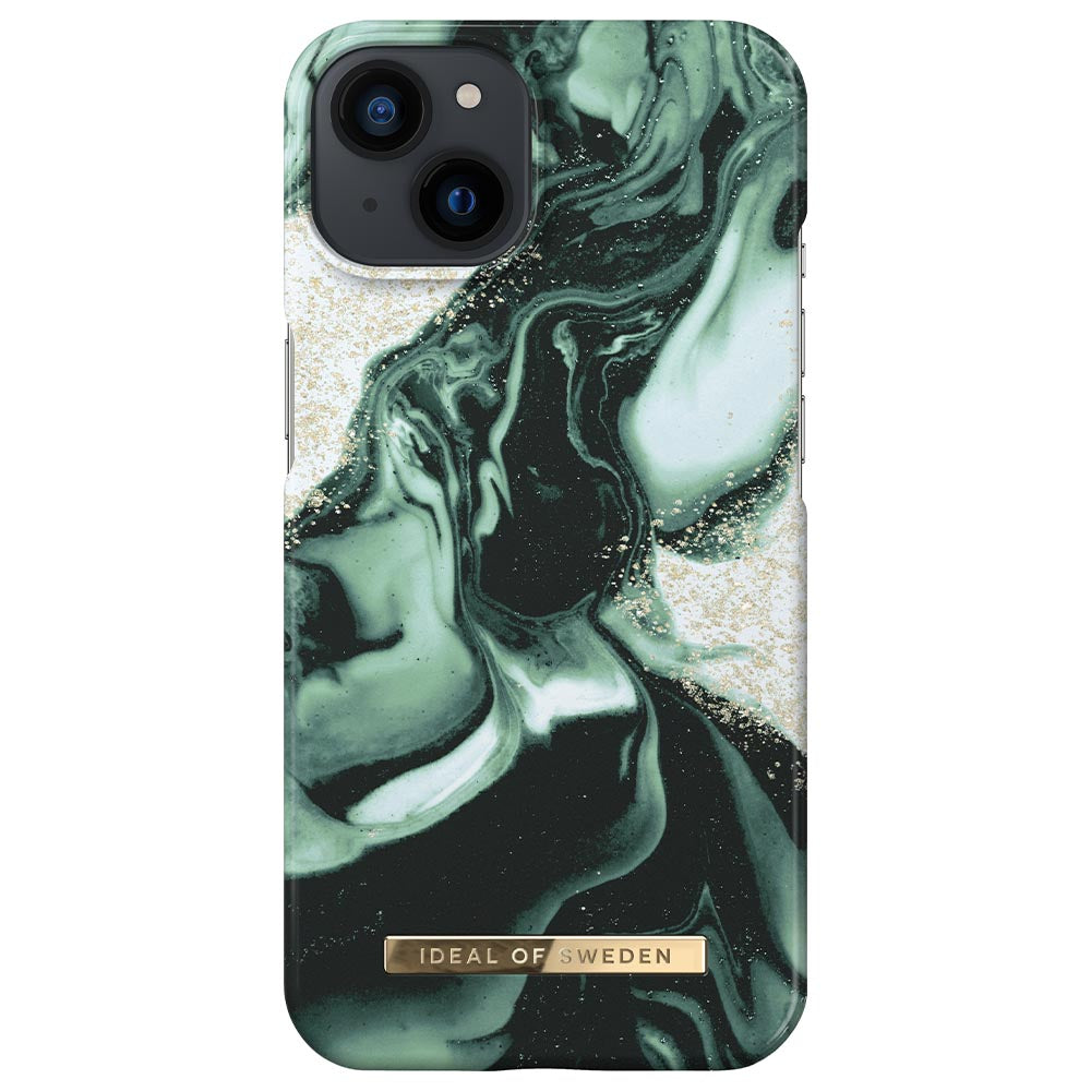 Ideal Of Sweden Fashion Case For iPhone 13 - Golden Olive Marble