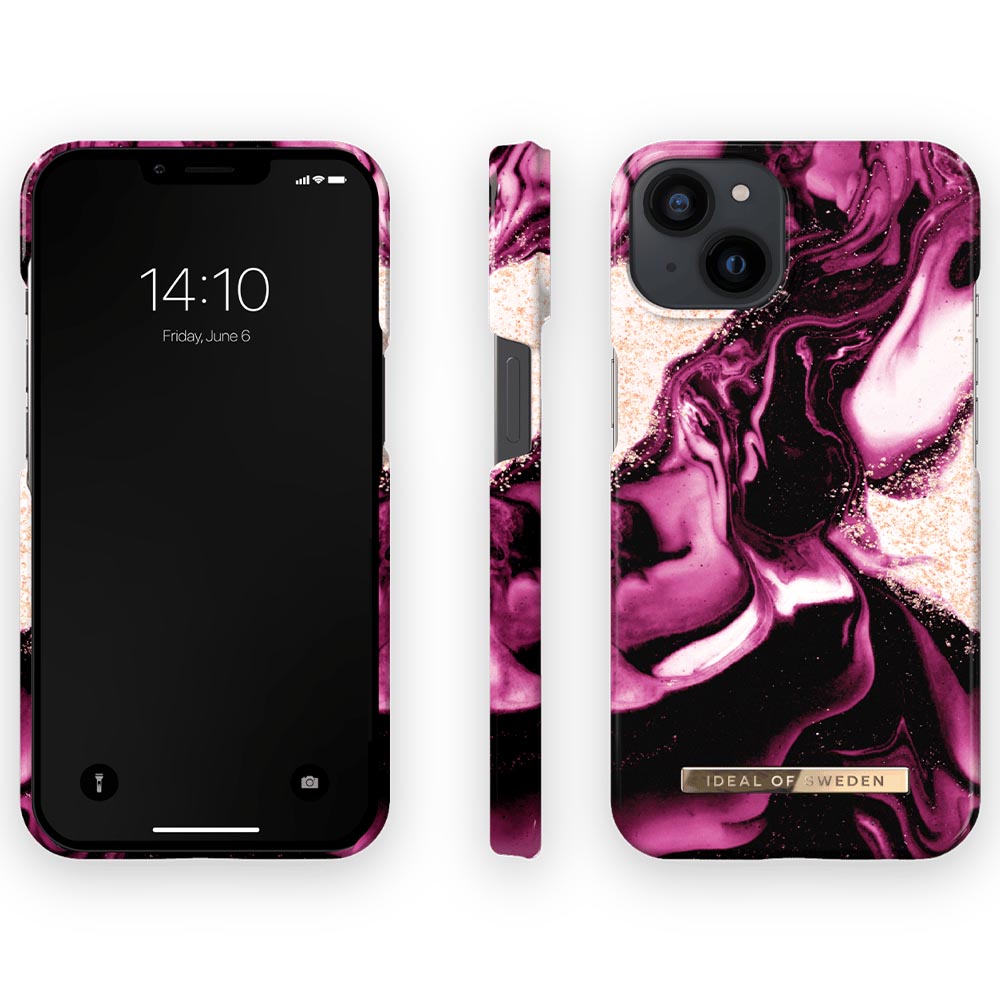 Ideal Of Sweden Fashion Case For iPhone 13 - Golden Ruby Marble