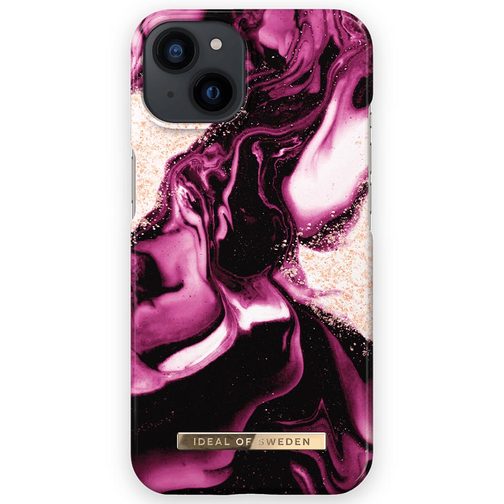 Ideal Of Sweden Fashion Case For iPhone 13 - Golden Ruby Marble