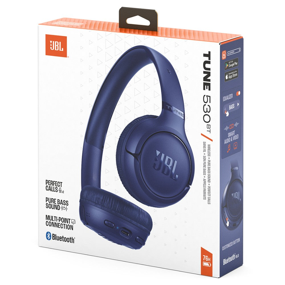 JBL Tune 530BT Wireless On-Ear Headphones (Blue)