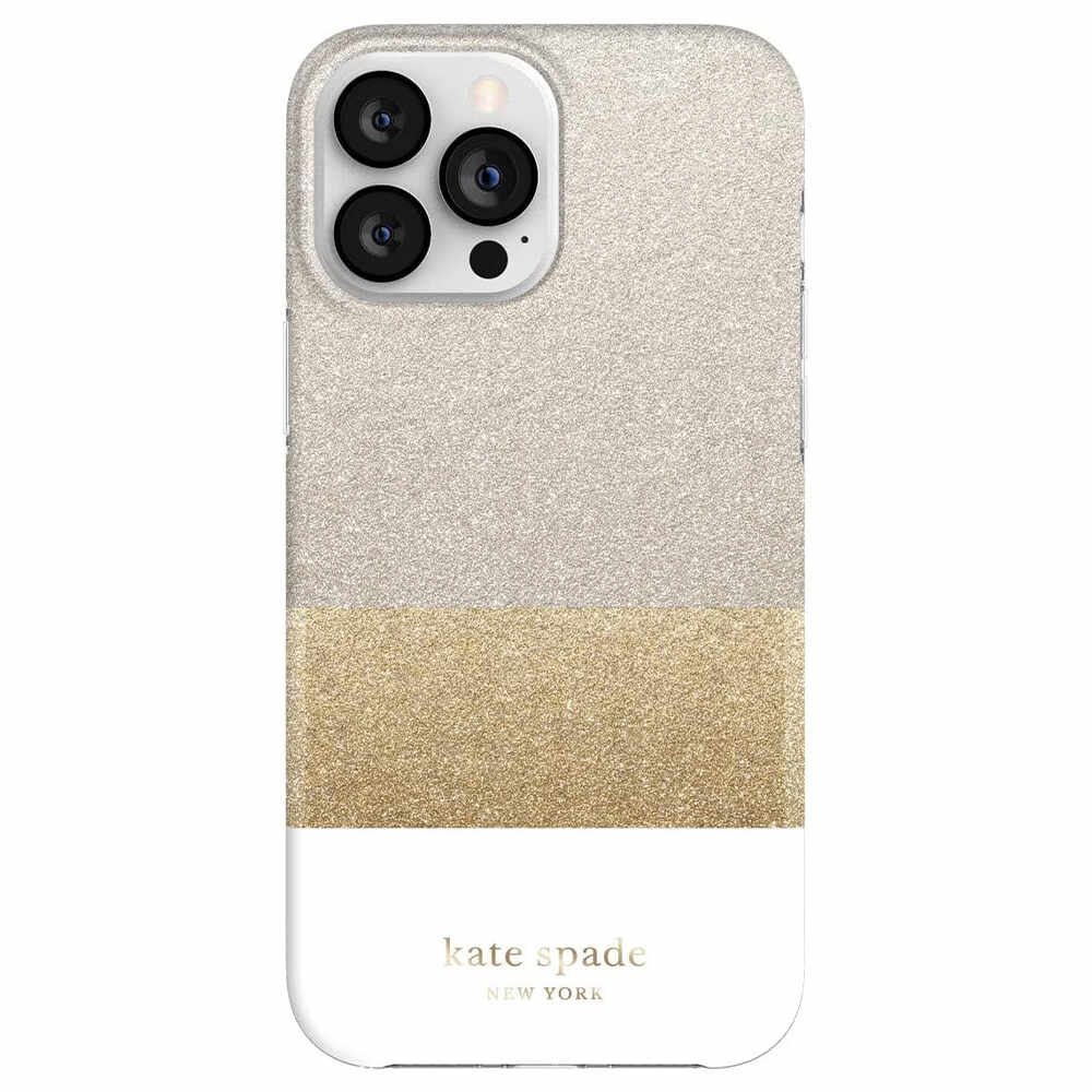 Kate Spade New York Protective Case For iPhone 13 Pro - Glitter Block White