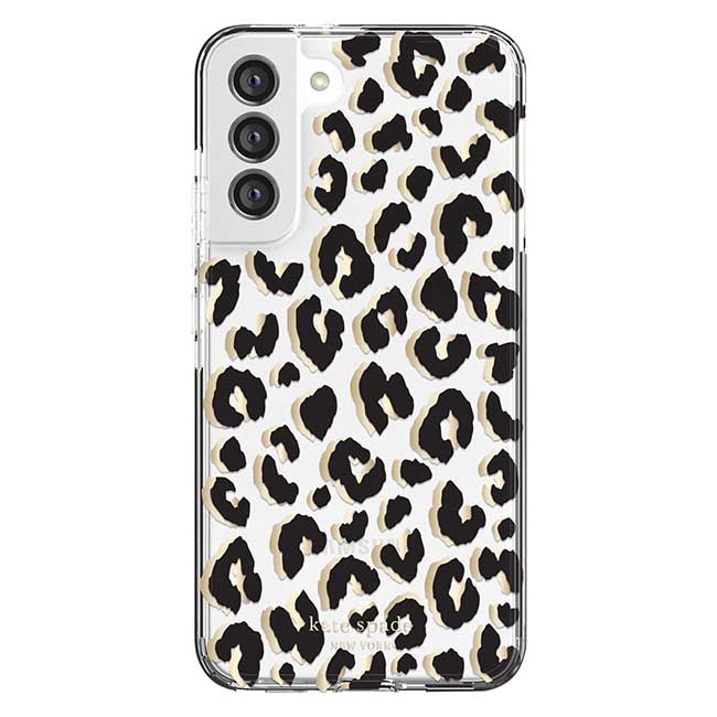 Kate Spade New York Defensive Hardshell Case For Galaxy S23 Plus - City Leopard Black