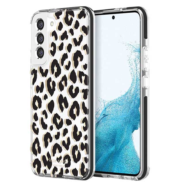 Kate Spade New York Defensive Hardshell Case For Galaxy S23 Plus - City Leopard Black