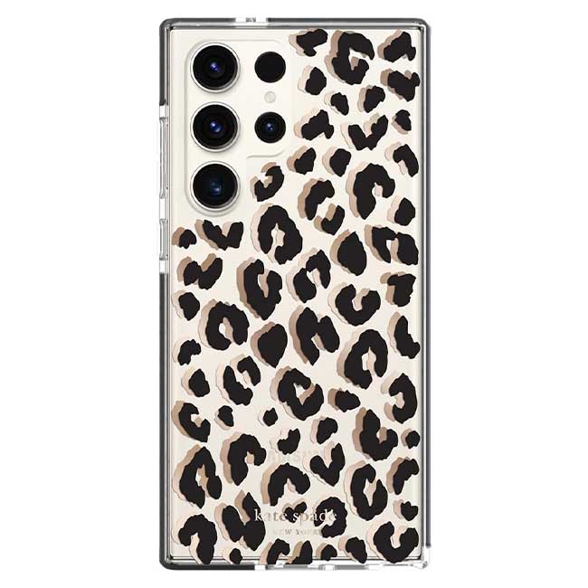 Kate Spade New York Defensive Hardshell Case For Galaxy S23 Ultra - City Leopard Black